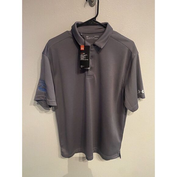 Under Armour Mens Large Golf Polo Gray Performance New - Picture 1 of 8